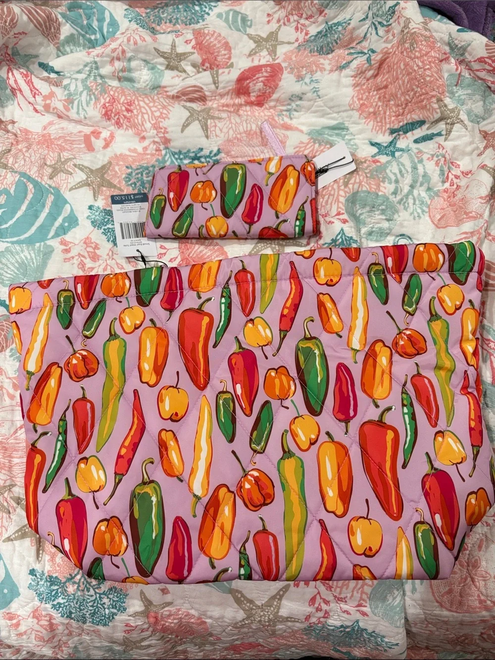 Vera Bradley spice it up small east west tote and matching essential wallet